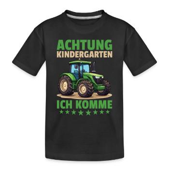 Je suis un enfant de maternelle maternelle licorne - T-shirt bio Premium Enfant - noir - Devant