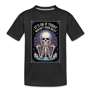 Skeleton Tarot Shirt – It's Okay - Kids' Premium Organic T-Shirt - black - Front