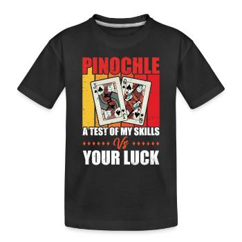 Cadeau de joueur de carte Pinochle drôle - T-shirt bio Premium Enfant - noir - Devant