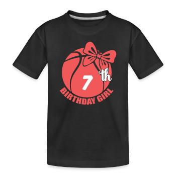 Basketball 7th Birthday Basketball Player - Kids' Premium Organic T-Shirt - black - Front