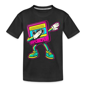 Années 80 Cassette Dabbing des années 90 - T-shirt bio Premium Enfant - noir - Devant