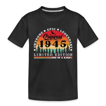 1945 Anniversaire 1945 Vintage Anniversaire 1945 - T-shirt bio Premium Enfant - noir - Devant