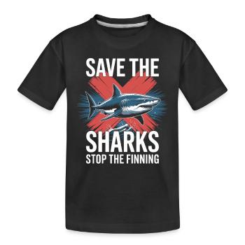 Save the sharks, stop the finning - Kids' Premium Organic T-Shirt - black - Front