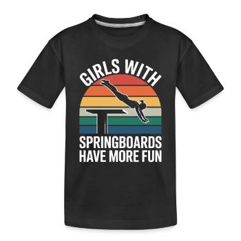 Diving diving board - Kids' Premium Organic T-Shirt - black - Front