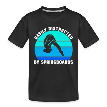 Kunstspringen Turmspringer Sprungbrett - Kinder Premium Bio T-Shirt - Schwarz - Vorne