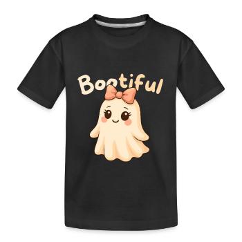 Bootiful süßer Geist mit Schleife - Kinder Premium Bio T-Shirt - Schwarz - Vorne