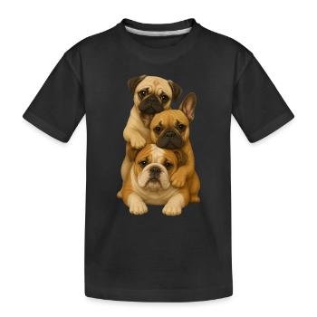 Chien Chiens Chiens mignons - T-shirt bio Premium Enfant - noir - Devant