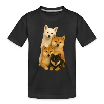 Chien Chiens Chiens mignons - T-shirt bio Premium Enfant - noir - Devant