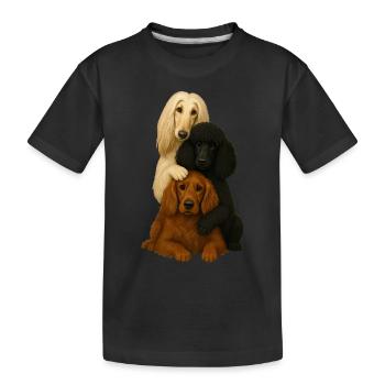 Chien Chiens Chiens mignons - T-shirt bio Premium Enfant - noir - Devant
