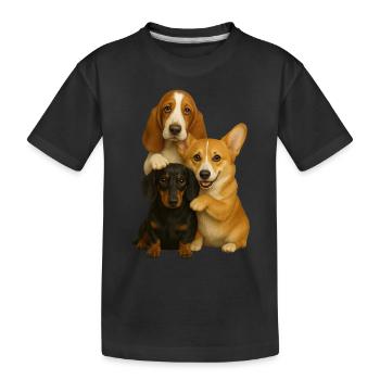 Chien Chiens Chiens mignons - T-shirt bio Premium Enfant - noir - Devant