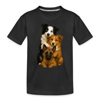 Chien Chiens Chiens mignons - T-shirt bio Premium Enfant - noir - Devant