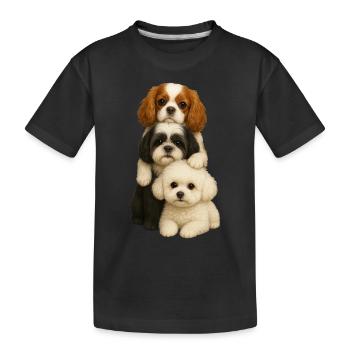 Dog Dogs Cute Dogs - Kids' Premium Organic T-Shirt - black - Front