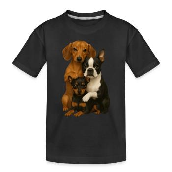 Chien Chiens Chiens mignons - T-shirt bio Premium Enfant - noir - Devant