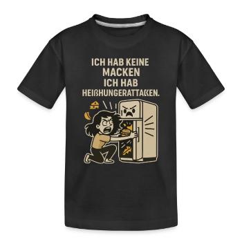 Cravings Fridge Saying Shirt - Kids' Premium Organic T-Shirt - black - Front