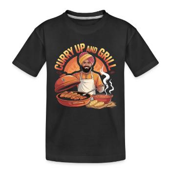 Curry Up et Grill BBQ Inde Cuisson - T-shirt bio Premium Enfant - noir - Devant