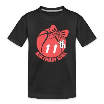 Basket-ball 11e anniversaire Basketteur - T-shirt bio Premium Enfant - noir - Devant