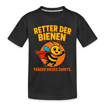 Super-héros sauveur des abeilles - T-shirt bio Premium Enfant - noir - Devant