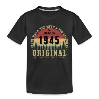 1945 Anniversaire 1945 Vintage Anniversaire 1945 - T-shirt bio Premium Enfant - noir - Devant