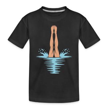Kunstspringen Turmspringer Sprungbrett - Kinder Premium Bio T-Shirt - Schwarz - Vorne