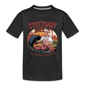 Rôti de bœuf souabe Sizzle de Stuttgart - T-shirt bio Premium Enfant - noir - Devant