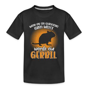 Devenez une gerbille rongeur Gerbille - T-shirt bio Premium Enfant - noir - Devant
