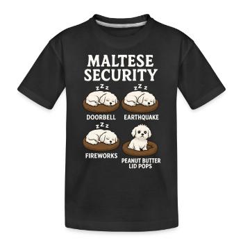 Maltese - Kids' Premium Organic T-Shirt - black - Front
