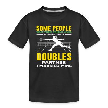 Tennis Spieler Doppels Partner Leben - Kinder Premium Bio T-Shirt - Schwarz - Vorne