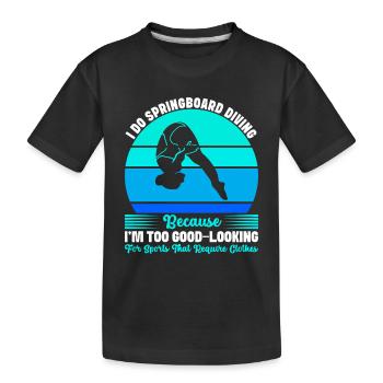 Kunstspringen Turmspringer Sprungbrett - Kinder Premium Bio T-Shirt - Schwarz - Vorne