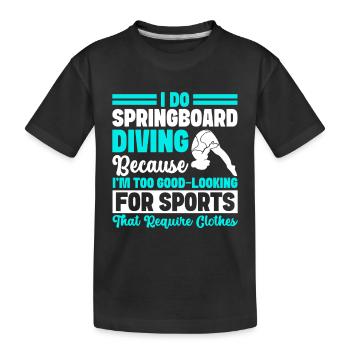 Kunstspringen Turmspringer Sprungbrett - Kinder Premium Bio T-Shirt - Schwarz - Vorne