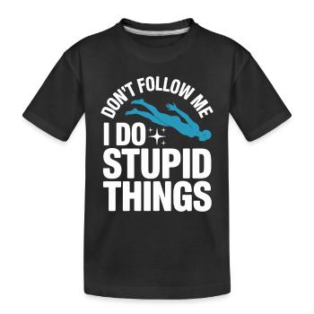Kunstspringen Turmspringer Sprungbrett - Kinder Premium Bio T-Shirt - Schwarz - Vorne
