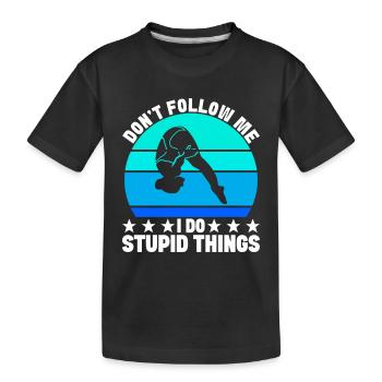 Kunstspringen Turmspringer Sprungbrett - Kinder Premium Bio T-Shirt - Schwarz - Vorne