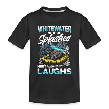 Wildwasser Abenteuer: Wo Spritzer auf Lachen - Kinder Premium Bio T-Shirt - Schwarz - Vorne