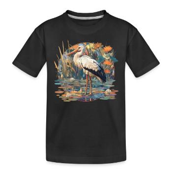 Störche Storch - Kinder Premium Bio T-Shirt - Schwarz - Vorne