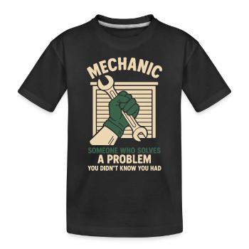Mécanicien Résolution de problèmes Garage Drôle de dicton - T-shirt bio Premium Enfant - noir - Devant