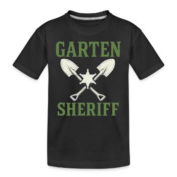 Tenue de jardinier drôle de shérif de jardin - T-shirt bio Premium Enfant - noir - Devant