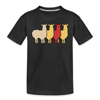 Alpaka Fan ALPAKA Fanartikel Lama Lustiges - Kinder Premium Bio T-Shirt - Schwarz - Vorne