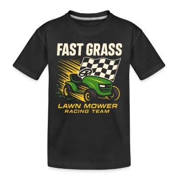 Tondeuse à gazon Tondeuse à gazon Racing Tondeuse à gazon de course - T-shirt bio Premium Enfant - noir - Devant