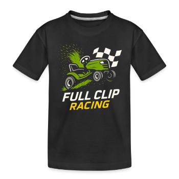 Tondeuse à gazon Tondeuse à gazon Racing Tondeuse à gazon de course - T-shirt bio Premium Enfant - noir - Devant