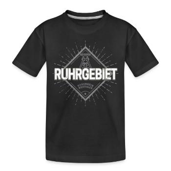 Région de la Ruhr Allemagne Rétro Mine de charbon Vintage Vacances - T-shirt bio Premium Enfant - noir - Devant