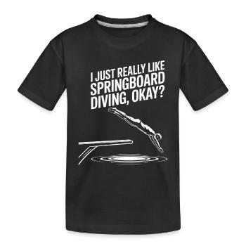 Kunstspringen Turmspringer Sprungbrett - Kinder Premium Bio T-Shirt - Schwarz - Vorne