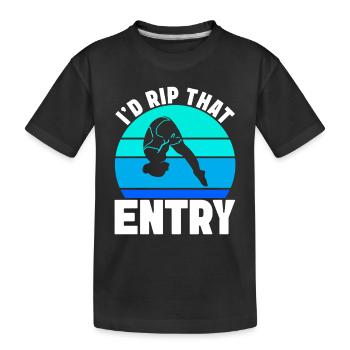 Kunstspringen Turmspringer Sprungbrett - Kinder Premium Bio T-Shirt - Schwarz - Vorne