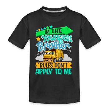 Little brother - Kids' Premium Organic T-Shirt - black - Front