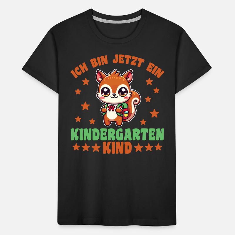 Eichhörnchen Ich bin jetzt ein Kindergartenkind Kinder Premium Bio T-Shirt