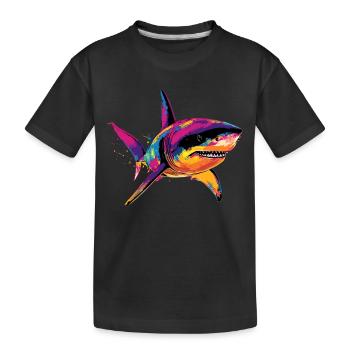 requin requin tigre requin plongeur requins mignons grand requin blanc - T-shirt bio Premium Enfant - noir - Devant
