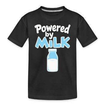 Powered by Milk - Dicton de bébé au biberon - T-shirt bio Premium Enfant - noir - Devant