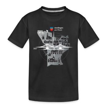 Uerdingen am Rhein 360° - Kinder Premium Bio T-Shirt - Schwarz - Vorne