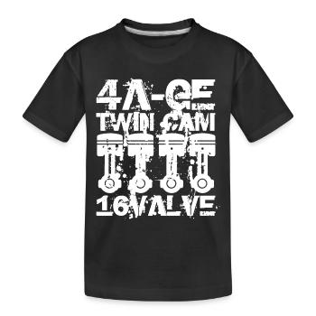 4A GE Twin Cam 16 Valve engine. The legendary engine - Kids' Premium Organic T-Shirt - black - Front