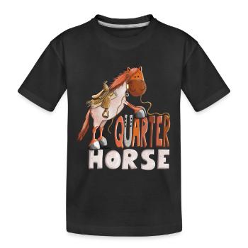 Strawberry Quarter Horse - Kids' Premium Organic T-Shirt - black - Front