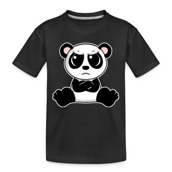 Niedlicher Panda ist genervt - Kinder Premium Bio T-Shirt - Schwarz - Vorne