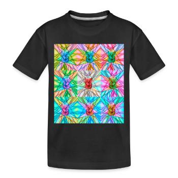 Lebendige Dose und abstraktes Lichtmuster - Kinder Premium Bio T-Shirt - Schwarz - Vorne